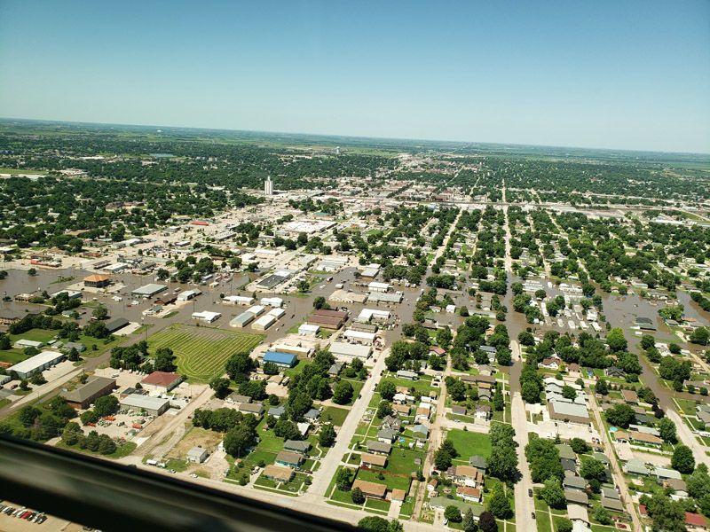 Kearney flooding from the air